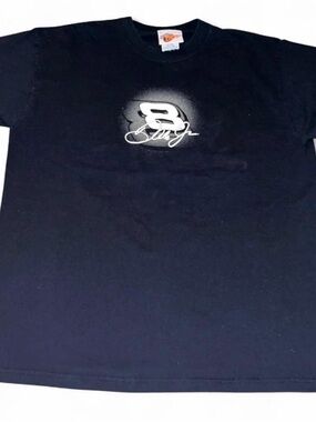 VTG Winners Circle Dale Earnhardt Jr Black 2005 Double Sided Y2K Shirt Sz XL